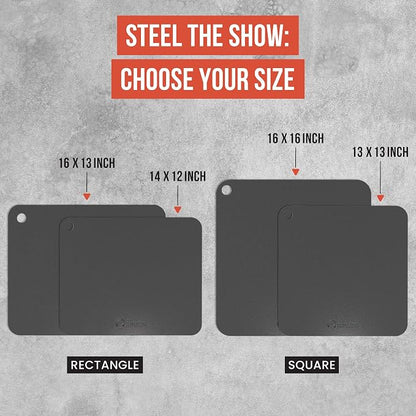 Chef Pomodoro Pizza Steel for Oven 16"x16", 1/4" Thick, With Lifting Holes | Baking Steel For Oven Doubles As Baking Stone Or Grill Use; Produces Crispy Crust, Restaurant-style Pizza And Sourdough Bread