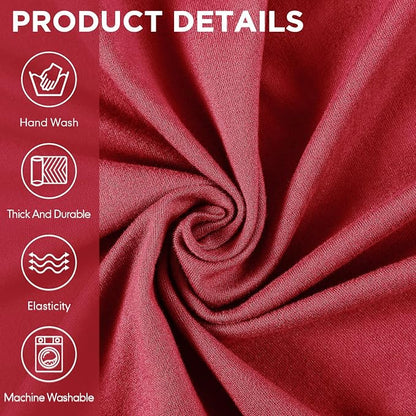 Peryiter 3 Pcs Couch and Loveseat Sofa Covers,Xmas Red,Milk Silk | Armchair Covers for Living Room, Sofa Cushion Slipcover, Furniture Protector, Polyester and Spandex, Washable