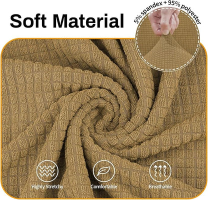 Asnomy Stretch Couch Covers Washable, loveseat Cover Slipcovers,Light Brown | 1-Piece Sofa Cover(55"-78") loveseat cover Furniture Protector Soft Jacquard,Non-Slip Elastic Bottom for Dogs & Kids
