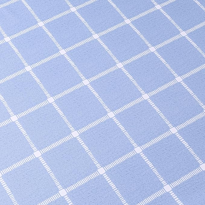 Rectangle Vinyl Tablecloth 100% Waterproof - Heavy Duty Buffalo Plaid Table Cover for Outdoor Picnic Camping Patio - Wipe Clean Checkered Gingham Tablecloth for BBQ Party Decor - 55x108 Light Blue