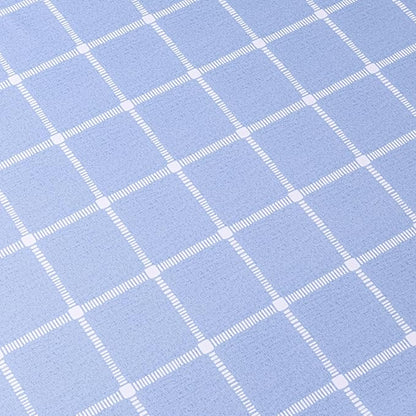 Rectangle Vinyl Tablecloth 100% Waterproof - Heavy Duty Buffalo Plaid Table Cover for Outdoor Picnic Camping Patio - Wipe Clean Checkered Gingham Tablecloth for BBQ Party Decor - 55x108 Light Blue