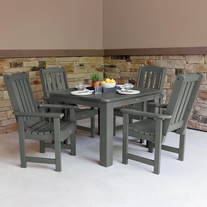highwood AD-DNL44-CGE Lehigh 5-Piece Square Dining Set, 42-Inch, Coastal Teak