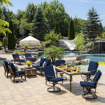 Arden Outdoor Chaise Cushion, 21 in x 72 in, Weather-Proof, Rain-Proof, Fade Resistant Patio Cushion for Chaise Lounger Sapphire Blue Leala | Lounge Cushion, Weather-Proof, Rain-Proof, Fade Resistant for Chaise Lounger, Mold and Mildew Resistant