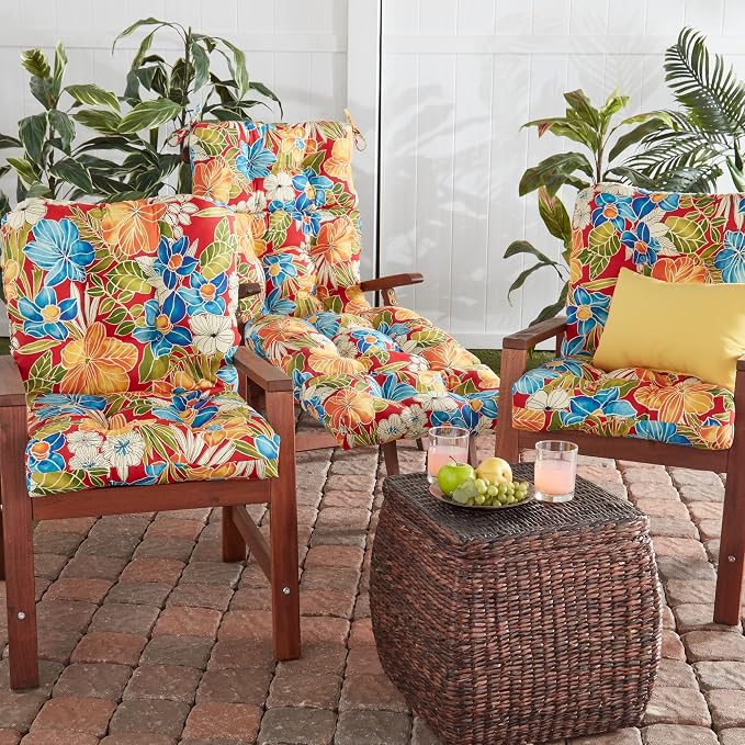 Greendale Home Fashions 72 x 22-inch Outdoor Chaise Lounge Cushion, Aloha Crimson