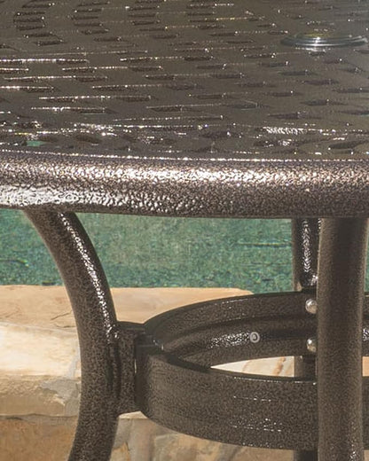 Christopher Knight Home 2-Piece Sarasota Cast Aluminum Outdoor Chairs & 47.75" Phoenix Hammered Bronze Cast Aluminum Round Table