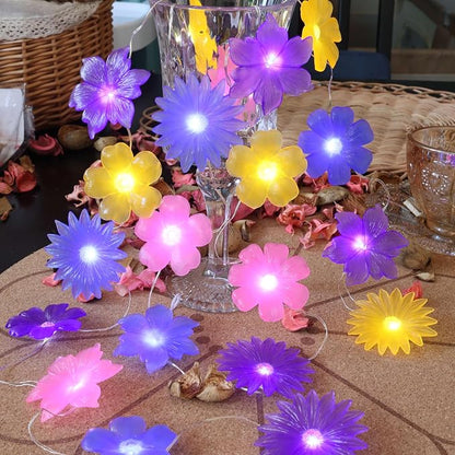 Solar Lights Outdoor Flower String Lights Waterproof Fairy Spring Summer Floral Garden Tree Balcony Yard Fence Plants Decor Night Light 14ft 40 LED.