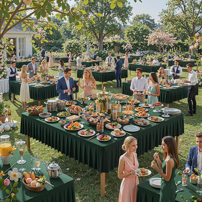 Hunter Green Spandex Square Tablecloths 54x54 Inch, 2 Pack Wrinkle Free Fitted Card Table Cloth Stretch Square Table Cover for Kitchen Dinner, Holiday Party, Wedding Banquet, Display Trade Show