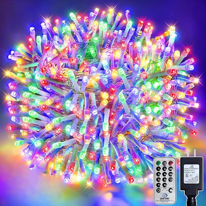 328FT 1000 LED Christmas Tree Lights, Bright Multicolor Outdoor Christmas String Lights for House, Fairy Lights with 8 Modes, Waterproof & Durable Indoor Outdoor Decor, Timer Included