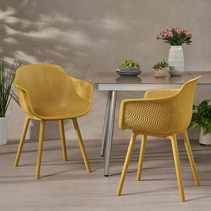 Christopher Knight Home Davina Outdoor Dining Chair (Set of 2), Yellow