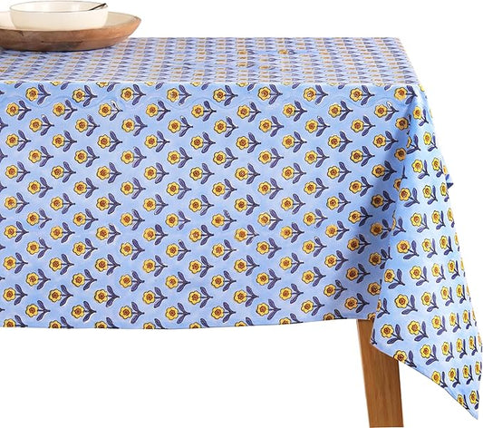 100% Cotton Hand Block Printed, Tablecloth for Kitchen, Dining, Table Cover for Parties, Chritmas, Weddings, Barbecues and Summer picnics Table Cloth