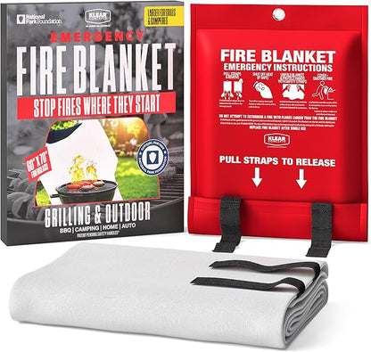 National Park Foundation Partner BBQ Fire Blanket 60"x70", Extra Large UM9 Fiberglass Blankets for Grills, Campfires, and Tailgating, Fire Pit, Emergency Camping Gear, Designed in the USA