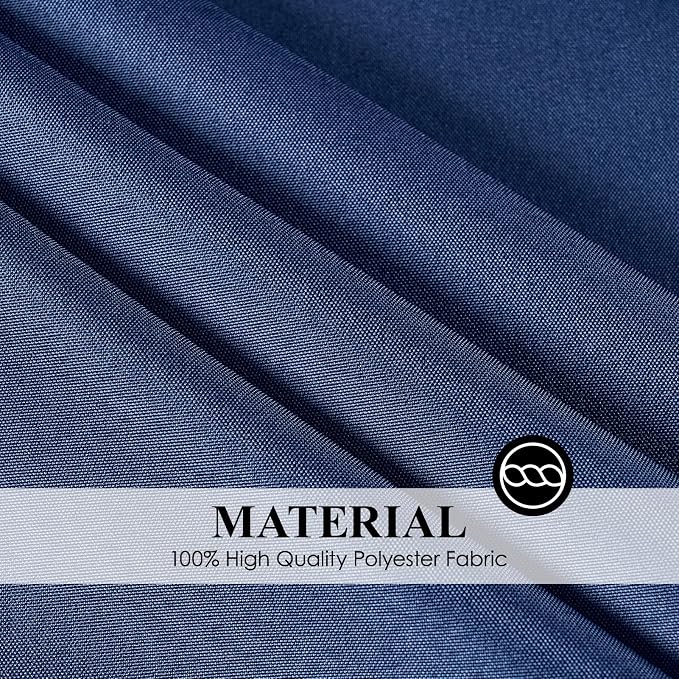 2 Pack Navy Blue Round Tablecloths 120 Inch for Dining Tables | Washable Decorative Linen Polyester Table Cover for Banquets Buffets Parties and Weddings