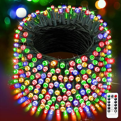 XURISEN 551FT 1400 LED Christmas Lights Outdoor Green Wire String Lights 8 Modes with Timer Memory Waterproof Fairy Lights Plug in for Xmas Tree Wedding Yard Party Holiday Decorations(Multicolor)