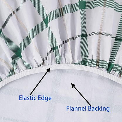 Walrus Round Vinyl Fitted Tablecloth with Flannel Backing Elastic Edge Design Table Cover Waterproof Oil-Proof PVC Table Cloth Stain-Resistant Best for 32"-36" Round