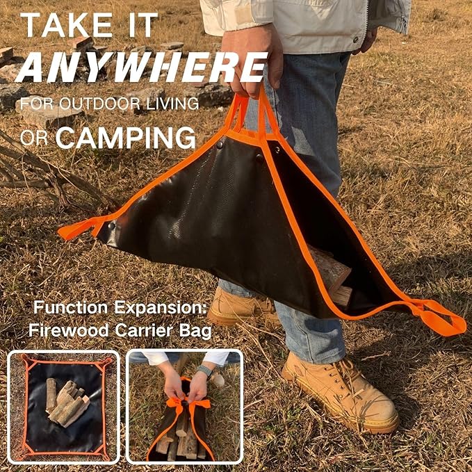 Fire Pit Mat with Handle, Fireproof Under Grill Mat & Heat Resistant Pad for Solo Stove/Camping/Patio/Lawn, Waterproof & Non-Slip