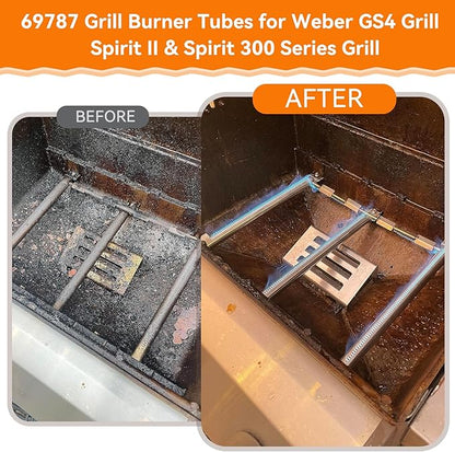 SafBbcue Grill Parts Kits for Weber Spirit II 300 Series GS4 Gas Grills 7636 Flavorizer Bars 69787 Burner Tube 67060 Heat Plate for Weber Spirit 2 300 Grill Replacement Parts E/S-330/310/320