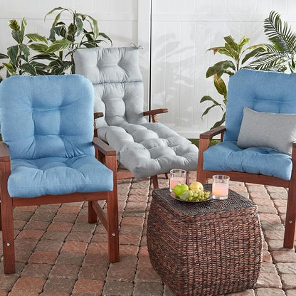 Greendale Home Fashions 72 x 22-inch Outdoor Chaise Lounge Cushion, Cement