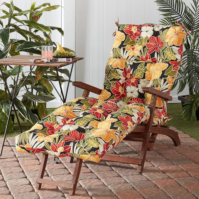 Greendale Home Fashions 72 x 22-inch Outdoor Chaise Lounge Cushion, Aloha