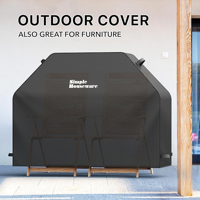 Simple Houseware 64 in. Heavy-Duty BBQ Gas Grill Cover, 600D Polyester Waterproof, Weather-Resistant