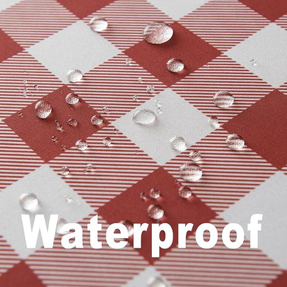Classic Gingham Tablecloth Fabric - Oblong 58x120 Water Resistant Chequered Pattern Table Cloth for Indoor/Outdoor Use - Tabletop Cover for Birthday, Picnics, Gardens, and Parties