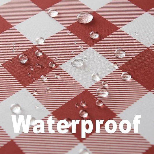 Classic Gingham Tablecloth Fabric - Oblong 58x120 Water Resistant Chequered Pattern Table Cloth for Indoor/Outdoor Use - Tabletop Cover for Birthday, Picnics, Gardens, and Parties
