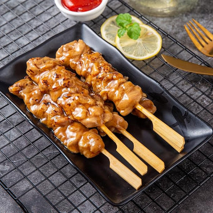 200PCS 7 Inch Bamboo Skewers for Grilling Kabob Skewers Wood Paddle Flat Bamboo Sticks for Fruit, BBQ, Kitchen (7 Inch)