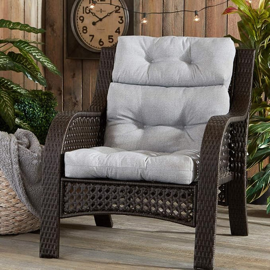 Greendale Home Fashions Cement 44'' x 22'' Outdoor High Back Chair Cushion