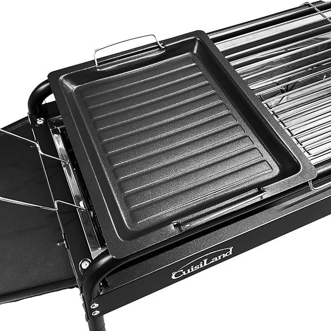 Cuisiland Heavy Duty Portable Steel Movable Charcoal BBQ Grill, Charcoal Smokers Type outdoor steel Barbecue Grill,