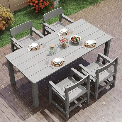 Jocoevol 5-Piece HIPS Patio Dining Set for 4 Person Outdoor Dining Sets with Umbrella Hole Tables and Chairs Furniture Set All Weather Proof for Garden, Backyard, Poolside