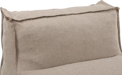 Merax Outdoor Bean Bag Lounge Chairs Set of 2, 61" Outdoor Chaise Lounger Chair with Foam Filled, Cozy Outdoor Bean Bag Couch for Patio Pool Desk, Water-Repellent Fabric Sun Lounger Chair, Beige