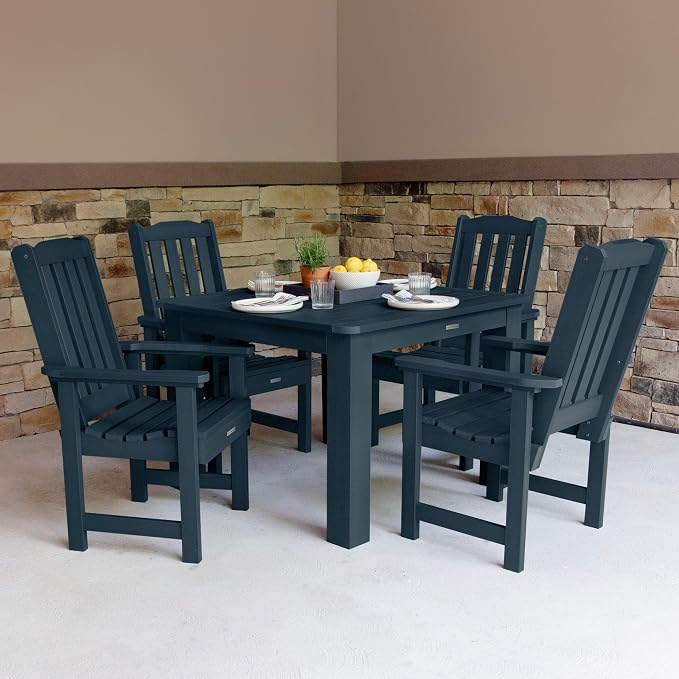 highwood AD-DNL44-FBE Lehigh 5 Piece Square Dining Set, 42-Inch, Federal Blue