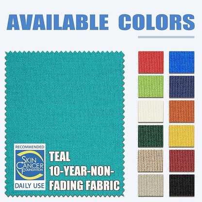 EliteShade USA 10-Year-Non-Fading 9Ft Market Patio Umbrella, UPF 50+ UV Protection Performance Sun Umbrella, Heavy Duty Commercial Grade Outdoor Table Umbrella with Crank & Tilt, Windproof Vented Top for Garden, Pool, Deck and Outdoor Playsets, Teal