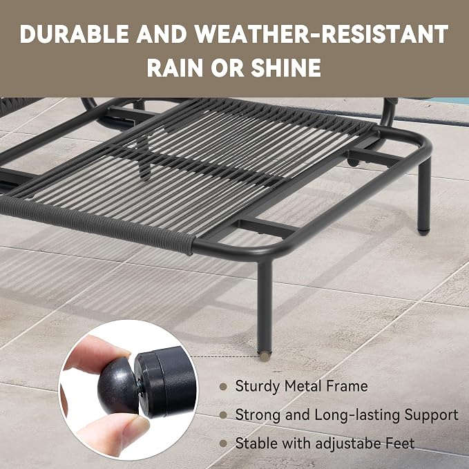 Crestlive Products Oversized Outdoor Couch, 2-Seater Modular Sectional Sofa with Cushions, Modern Patio Conversation Set for Backyard, Deck, Porch or Poolside