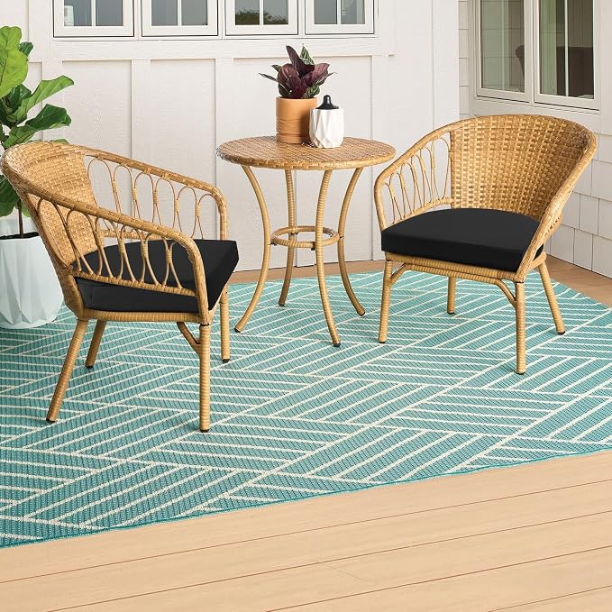 Topotdor Outdoor Chair Cushions Set of 4, 17"x16"x2" Patio Chair Cushions for Outdoor Furniture, Round Corner Outdoor Seat Chair Pads with Ties for Patio Garden Dining Office, Black