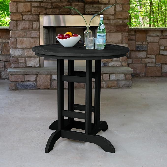 highwood Hamilton 3 Piece Round Counter Height Dining Set, Black