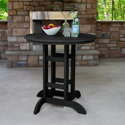 highwood Hamilton 3 Piece Round Counter Height Dining Set, Black