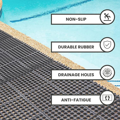 Elementi Manhattan Fire Pit Bundle Outdoor Firepit Set Includes 36” Natural Gas Concrete Firepit Table, Glass Windscreen, Stainless Steel Cover, Canvas Cover, Floor Mat, Ice Bucket