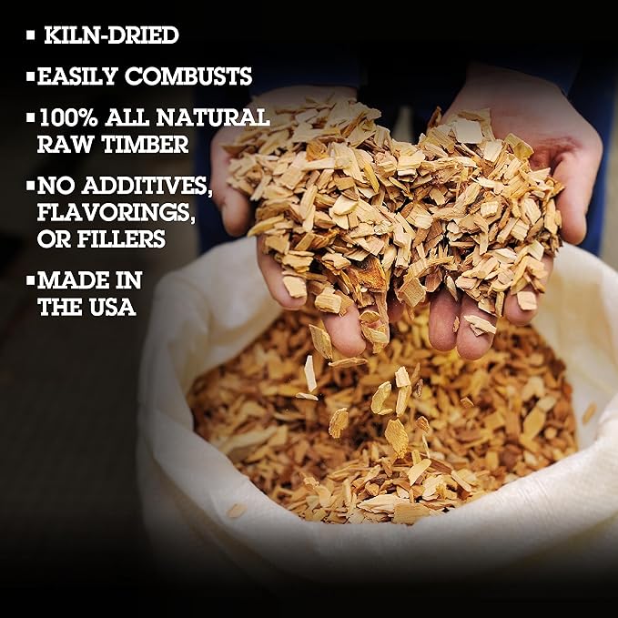 Camerons All Natural Maple Wood Chips for Smoker - 260 Cu. In. Bag, Approx 2 Pounds- Kiln Dried Coarse Cut BBQ Grill Wood Chips for Smoking Meats - Barbecue Smoker Accessories - Grilling Gifts for Men