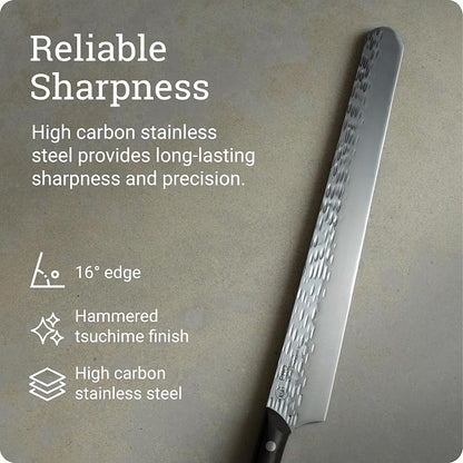 Kai PRO 12" Brisket Knife | Hand Sharpened Meat Carving Knife, Japanese AUS6M Stainless Steel Blade, Full-Tang POM Handle