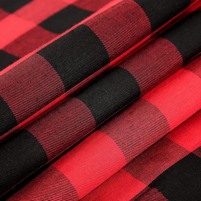 B-COOL Buffalo Plaid Table Runner Black Red Checked Table Runner 2 Packs 13x108 Inch Christmas Holiday Plaid Table Runners Xmas Table Decorations