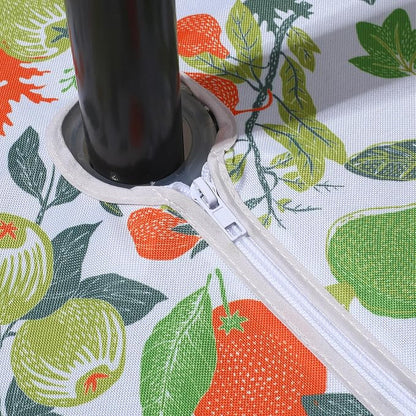 SUQ I OME Outdoor Patio Tablecloth, Bird Plants, 60'' Round with Zipper | Umbrella Hole, Zipper, Garden Tablecloth, For Backyard Parties, BBQs, Family Gatherings