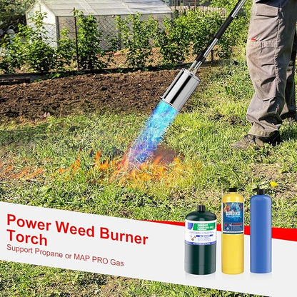 Sondiko Big Flame Propane Torch Head Kit, Weed Torch, Heavy Duty Blow Torch Detachable Propane Weed Torch with High Output for Garden Stumps Wood Ice Snow Roofing(Black & Red)
