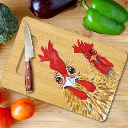 Rooster Cutting Board, Charcuterie Board for Kitchen Decor | House Warming Gifts for Chicken Lovers Couples Friends -19