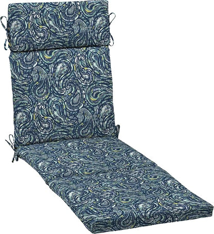 Arden earthFIBER Outdoor Chaise Cushion, 21 x 72, Rain-Proof, Fade Resistant, Cushion for Chaise Lounger Sapphire Blue Ridge Paisley | Lounge Cushion, Rain-Proof, Fade Resistant, Cushion for Chaise Lounger, Mold and Mildew Resistant