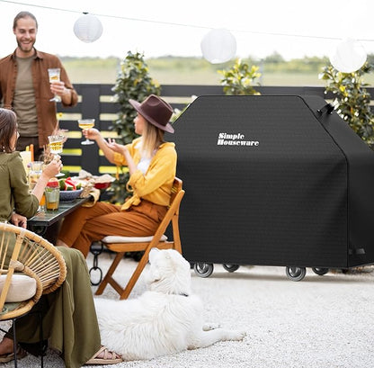 Simple Houseware 64 in. Heavy-Duty BBQ Gas Grill Cover, 600D Polyester Waterproof, Weather-Resistant