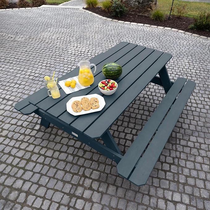 Highwood Hometown Picnic Table, 6 Foot, Federal Blue