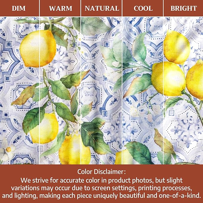Maison d' Hermine Double Oven Mitts 100% Cotton 7"x35" Double Oven Mitt Heat Resistant BBQ Cooking Gloves with Loop Baking Grilling Kitchen Hotel Home Farmhouse Spring Summer (Citrus)