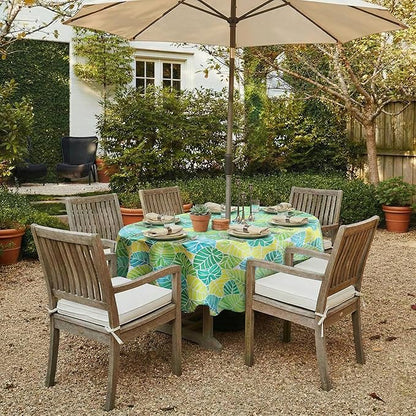 EHouseHome Outdoor Indoor Tablecloth with Umbrella Hole for Oval Table,Waterproof Patio Table Cloths, Spring/Summer Table Covers with Zipper for Backyard Circular Table/BBQs/Picnic,60 x 84 inches