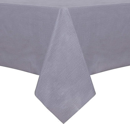 sancua Waterproof Rectangle Vinyl Tablecloth Table Cloth 52x108 Inch, Grey | 100% Oil Spill Proof, PVC Material, Wipe Clean Table Cover for Dining Tables, Buffet Parties and Camping