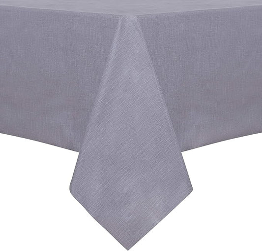 sancua Waterproof Square Vinyl Tablecloth Table Cloth 54x54 Inch, Grey | 100% Oil Spill Proof, PVC Material, Wipe Clean Table Cover for Dining Tables, Buffet Parties and Camping
